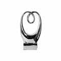 H2H 2 Piece Ceramic Base Small Polished Chrome Silver Abstract Sculpture H23252570